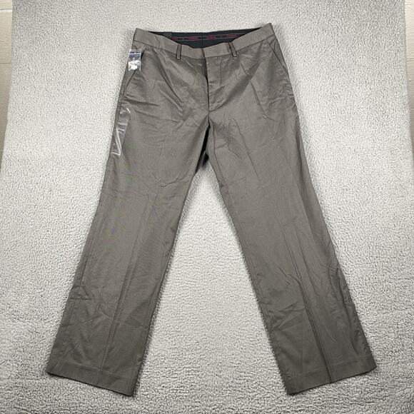 Express Producer Pants Men's 34x30 Gray New Flat Front Boot Cut - Picture 3 of 15